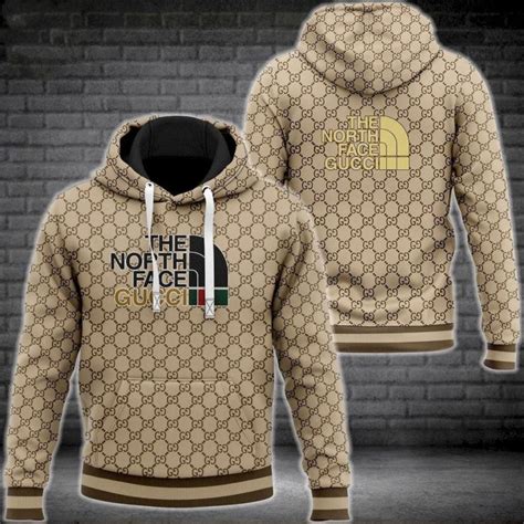 gucci and north face prices|gucci north face hoodie brown.